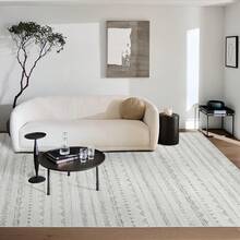 5x8 Washable Area Rug With Non-Slip Backing, Soft Low Pile Indoor Floor Carpet, Neutral Light Brown, Boho Moroccan Style Living Room, Bedroom, Dining Room - 淺灰色 - 查看 2