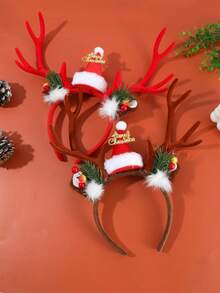 Christmas Deer Antler Headband, Mori Style Faux Deer Antlers, Adult Deer Antler Headpiece, Large Elk Antler Hair Hoop Cute Christmas Hat Decor, Suitable For Christmas Decoration, Party, Holiday Gift, School Performance - Multicolor - View 2