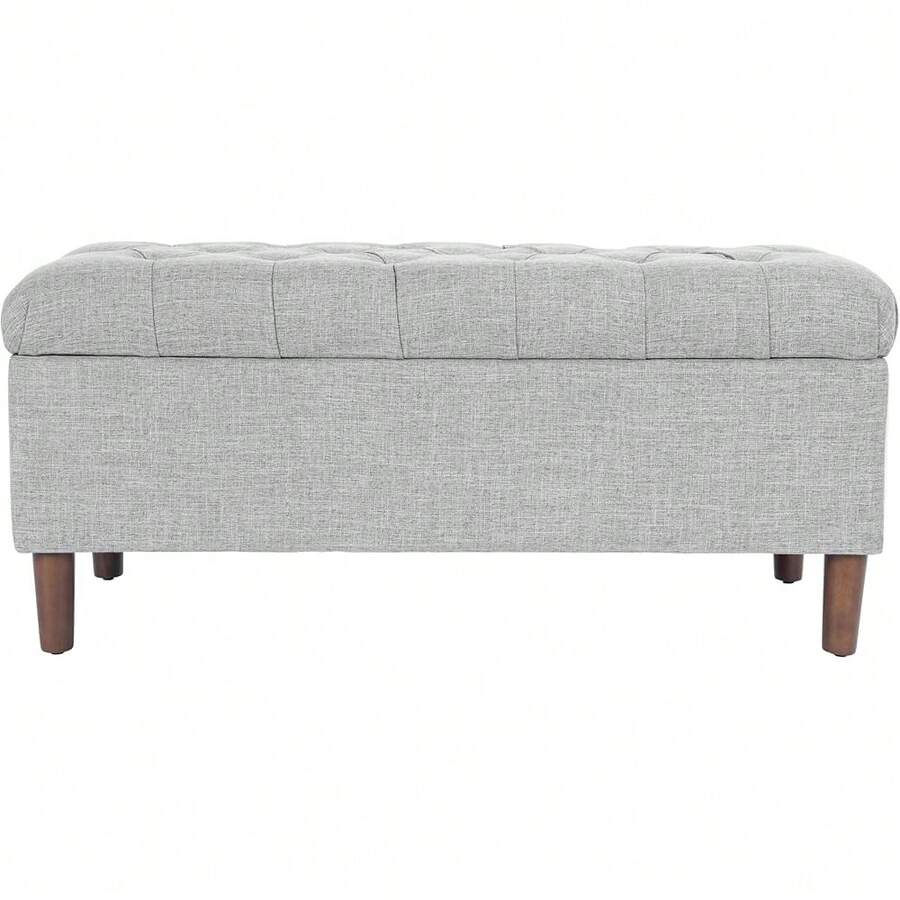 Home Decor | Tufted Ainsley Button Storage Ottoman Bench With Hinged Lid | Ottoman Bench With Storage For Living Room &