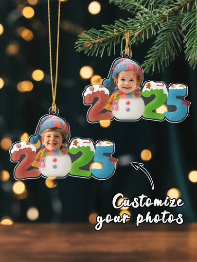 Personalized Acrylic Christmas Kid Photo Ornament 2025, Customize Photo,Christmas Gifts, Christmas Tree Decor, Family Gifts, Custom Family Keepsake Ornament