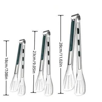 1 件 304 不锈钢食物夹，适用于烧烤、自助餐和烹饪，防滑耐热，必备厨房工具