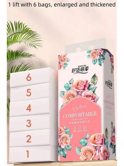 1pcsComfortable Cotton Soft Paper Skin-Friendly Flexible Wet Water Not Easy To Break Raw Wood Pulp Household Paper Towel Living Room Bedroom Kitchen Universal Family Daily Cleaning Paper