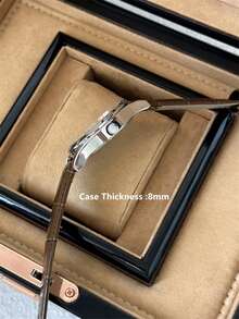 PABLO RAEZ 男士休闲腕表,棕色时尚男士腕表,奢华不锈钢银色防褪色表壳,柔软皮革表链,立体感钻石刻度,带日期显示,50米防水,全新AAA级品质男士石英腕表,运动优雅,是送给老师、朋友或家人、父亲的精美礼物,适合日常生活/工作/派对装饰,也是毕业典礼、婚礼、生日礼物的理想之选。 - 均碼 - 查看 12