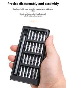 维修工具手机螺丝刀套装多功能精密电脑眼镜，适用于家用手机和平板电脑的完整刀片拆卸，配有紧凑型便携包，专业电子设备维修套件 - 款式/顏色隨機 - 查看 2