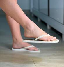 Women's Straw Flip Flops With Square Toe And Lined Briza Beach - trắng - Xem 7