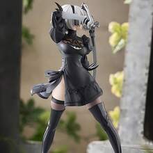 Striking Black Anime Warrior Statue Graceful Swordswoman In Action Pose, PVC Collectible, Perfect Gift For Anime Enthusiasts - 黑色 - 查看 3