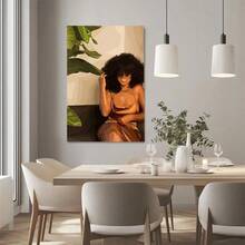 1pc Solid Wood Frame Fashion Woman Art, African Wall Art, Abstract Art, Girl Magic, Afro Theme Canvas Posters & Prints, Large Canvas Wall Art, 2D Flat, Easy Hang Tabletop Or Wall Display, For Halloween, ChristmasGifts, Bedroom, Living Room, Decoration Ready To Hang - Nhiều màu - Xem 3