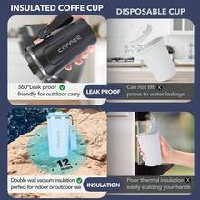 510 ml/18 oz Taza Termo de Caf de Acero Inoxidable 304 con Tapa, Vaso Trmico para Caf con Cuerda y Cepillo, Taza de Vaco para Bebidas Fras y Calientes Morado - rosa - Ver 5