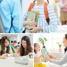 DOXUNGOO Estuche para lápices de gran capacidad Bolsa para lápices de papelería Bolsa para bolígrafos para niñas adolescentes para oficina Colegio Escuela Viaje Caja de soporte (macarrón azul) - verde macarrón - Ver 5