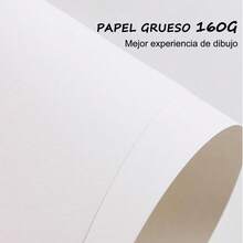 Bloc de Dibujo, Cuaderno de Bocetos, Peso de Hoja 160 g, 30 Hojas, Encuadernados en Lateral en Espiral, para Artistas Profesionales y Aficionados, Lápices de Colores, Bocetos, 21 * 14.8 - A5 - Ver 6