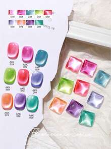 NAI SHI Nail Polish 12ML Capacity, 2025 Autumn And Winter Season, New Year New Gift, Sparkling Galaxy Crushed Diamond Rose Red, Night Cream Autumn Purple Gold Crystal Cat Eye Gel Nail Polish. Suitable For All Seasons, Translucent Cat Eye Magnetic Nail Beauty. - Multicolor - View 28