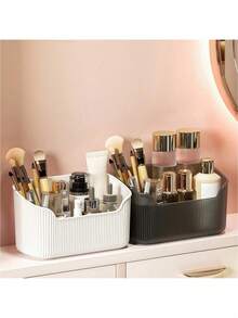 Organizador de Maquiagem para Banheiro (1 unidade), Caixa Organizadora de Produtos de Cuidados com a Pele para Mesa, Acessórios de Banheiro, Caixa Organizadora de Cosméticos Eficiente e que Economiza Espaço, Ideal para Quarto, Escritório, Banheiro, Controles Remotos, Artigos de Papelaria, Cosméticos e Decoração de Sala de Maquiagem - leitoso - Ver 7