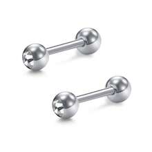 2pcs 14G Tongue Rings & Nipple Rings, 316L Stainless Steel Straight Barbell 12mm-18mm Body Piercing Jewelry