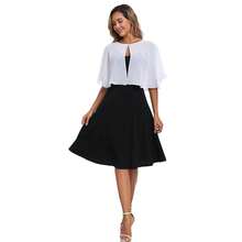 Women's Soft Chiffon Capelets Shawls And Wraps For Evening Wedding Cape Bole Cover Up{"Color_name":"Ivory"} - Gading - View 6