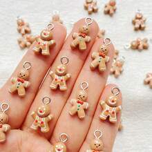 16/26 szt. Eleganckich, miniaturowych zawieszek z motywem piernikowego ludzika z żywicy z kreskówkową grafiką – różne zawieszki do naszyjników, bransoletek, kolczyków, breloków i dekoracji opakowań – perforowane, idealne jako dodatek do prezentów, prezent świąteczny