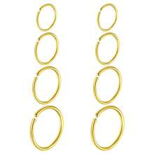 8Pcs Stainless Steel Hoop Nose Ring Cartilage Earrings Set For Women And Men Dia 6-12mm