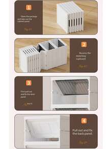 1 件可折叠鞋架，防尘宿舍鞋子收纳可折叠鞋盒，篮球鞋盒，塑料鞋盒，透明入口鞋架，家用鞋柜，鞋子收纳套装 - 彩色 - 查看 5