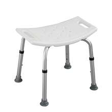 Silla de Ducha para Ancianos Taburete de  Antideslizante Plegable Especial para Personas Mayores Asiento de Baño Taburete - 6001 [Estilo Hogar] Blanco - Ajuste de altura de seis niveles + Patas antideslizantes - Ver 4
