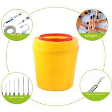Yellow Biohazard Sharps Disposal Container, For One-Time Use To Discard Needles - Yellow - View 6