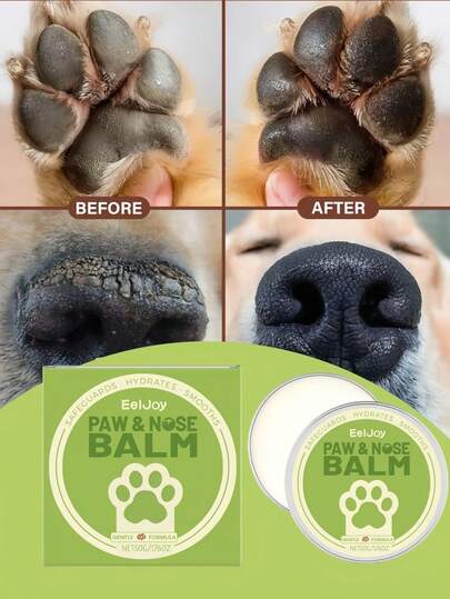 Creme para patas e nariz de cachorro 50g, contendo óleo de coco - protege as patinhas de estradas quentes, adequado para patinhas e narizes secos, creme hidratante para patinhas rachadas, com aroma de coco para cães e gatos, creme hidratante para patas de animais de estimação, almofadas hidratantes para patas de cães e gatos