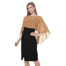 Baoqiya Women's Capelet Shawls And Wraps For Evening Dresses Soft Bridesmaid Shawl Chiffon Cape Wedding Cover Up{"Color_name":"Camel"} - 駝色 - 查看 3