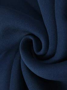 男士休闲宽松圆领卫衣，饰有熊头图案印花，芝加哥风格设计，长袖上衣 - 藏蓝色 - 查看 7