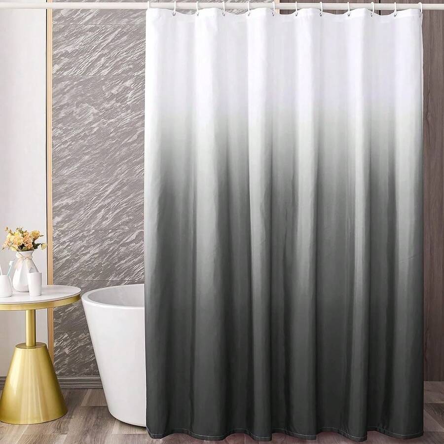 YI & ZE Black Ombre Shower Curtain Sets For Bathroom Accessories Fabric Polyester Waterproof Modern Shower Curtain Liner With 12 Hooks W36xL72{"Color_name":"Black","Size_name":"36\"Wx72\"L(Packof1)"} - 多色16 - 查看 1