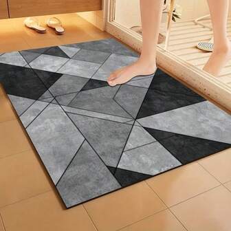 1片硅胶浴室垫，适用于浴室入口、厨房、餐厅、走廊、卫生间、卧室、家居及房间装饰，适合家居装饰