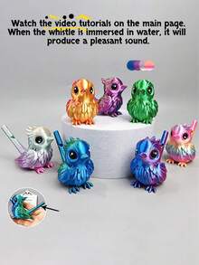 1pc Singing Bird 3D Printed, Blow To Make Bird Sounds After Filling With Water, Perfect Gift For Back To School, Graduation, Birthday (Random Bird Eye Color) - Multicolor - View 4