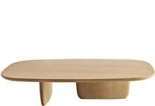 Oval Solid Wood Coffee Table, Wood Oval Coffee Table With 2 Legs Side Table End Table, Modern Simple Sofa Side Table, Modern Round Coffee Tables Living Room For Living Room(Wood Color,140x60x40cm),23097346 - 咖啡棕 - 查看 1