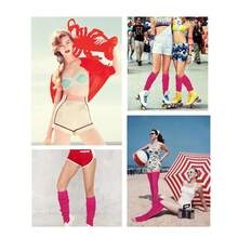 V28 Long Leg Warmer, Women's Men 80s Party Ribbed Knit Dance Sports{"Color_name":"Hole71-Rose"} - 多色7 - 查看 6
