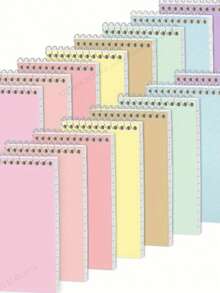 Faithup, caiete de buzunar cu 16 bucăți, mini caiete spiralate, blocnotesuri, 3x5 inch, blocnotes mici, hârtie liniată, 8 culori asortate, 50 de coli per caiet pentru casă, birou, școală