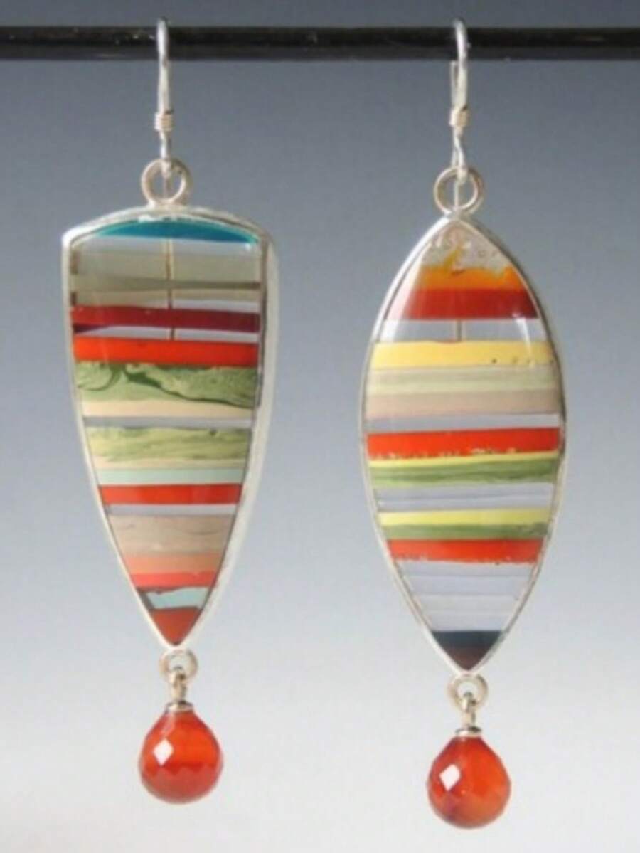 Pendientes con colgante de estilo bohemio retro multicolor, adecuados para mujeres