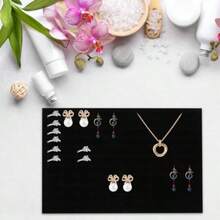 Ipetboom 4pcs Jewelry Sponge Insert Holder Jewelry Box Sponge Pad For Rings Earrings Multifunctional Organizer For  Display And Storage Black Mat For Supplies