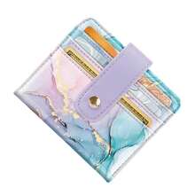 Slim Bifold Wallet RFID Credit Card Wallet Small Cute Card Holder For Women, Gradient Marble{"Color_name":"GradientMarble"} - 多色4 - 查看 5