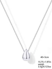 1pc 14K Gold Plated Elegant Pear-Shaped Teardrop Pendant Necklace (For Women)