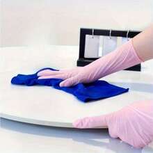 100 Disposable Pink Nitrile Gloves; Suitable For Use In The Kitchen, Tattoo Parlors, Hair Salons, Pet Grooming, Nail Salons, And Household Cleaning. These Gloves Are Powder-Free, Ambidextrous, Custom-Fit, Comfortable, Durable, And Disposable. They Are Ideal For Household Cleaning And Hygiene. Made Of High-Quality Nitrile Material, They Are Comfortable To Wear And Suitable For Both Home And Professional Use. (Unboxed)