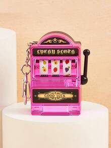 1 buc mini amuzant drăguț norocos fructe breloc pandantiv mașină de filat joc slot machine mic norocos tragere pandantiv cuplu breloc bibelouri mașina breloc cheie lanyard geantă farmecul breloc accesorii breloc pentru rucsac cadou de ziua de naștere cadou pentru prieten.