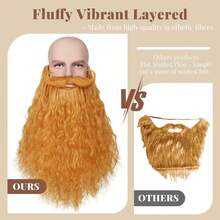 Fake Santa Claus Beard, Santa Claus White Beard, Magic OOld Man Gray Long Beard, Synthetic Fiber, For Halloween And Christmas Role Play Costumes - Multicolor - View 7