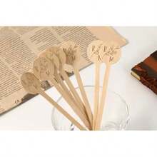 Personalized Wooden Stirrer, Wooden Cocktail Stirrer, Wedding Stirrer, Drink Stirrer, Mixing Sticks With Artistic Letters - Great - View 4