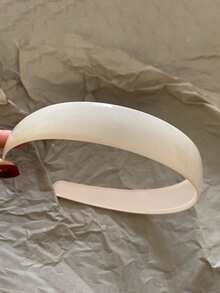 3pcs/1pc 38cm/14.96in Circumference Black, White, Tortoiseshell Glossy Thick Elastic Basic Solid Color Headband, Minimalist Style, Fashionable Versatile, High-End Elegant Quality Hair Accessories Suitable For Daily Wear, Casual, Party, Commute, Vacation, Hairstyling, Washing Face, Bathing, Makeup, Outfit Matching