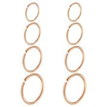 8Pcs Stainless Steel Hoop Nose Ring Cartilage Earrings Set For Women And Men Dia 6-12mm
