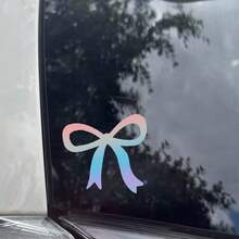 2 件可爱蝴蝶结女士汽车贴花 - 幻想主题乙烯基贴纸，光面，卡通图案自粘玻璃表面，不对称形状，一次性使用 - 均碼 - 查看 12