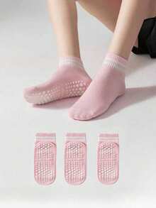 3/5 Pairs Yoga Socks, Ankle Length Socks For Indoor Yoga, Dance, Pilates, Exercise, Trampoline, Running