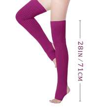 V28 Long Leg Warmer, Women's Men 80s Party Ribbed Knit Dance Sports{"Color_name":"Hole71-DarkMagenta"} - Multicolor22 - View 4