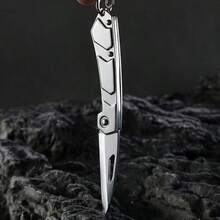 Stainless Steel Folding Knife Emergency Camping Trail High Resistance Fishing Hiking BW7330 - 銀色 - 查看 4
