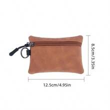 1pc Suede Leather Small Wallet, Creative Mini Pouch Wristlet Unisex Coin Purse - Multicolor - View 2