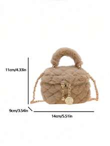 1pc Mini Cute Coin Purse, Fluffy Bucket Bag For Autumn/Winter, Chain Shoulder Crossbody Bag, Suitable For Parent-Child Interaction, Multiple Colors Available, Ideal For Travel, Shopping, And As A Gift For Halloween, Thanksgiving, Christmas - Best Seller - Chain Bucket Bag - View 10