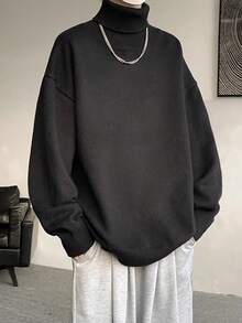 国内発送｜翌日配送！メンズ セーター 冬 ニット 長袖 タートルネック 冬服 秋服 あったか保温 厚手 ニットセーター メンズ秋服 ニットトップス おしゃれ - ブラック - チェックする 5