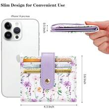 Small Wallets For Women Slim Minimalistfor Bifold Credit Card Holder For Pocket Or Purse, White Daisy{"Color_name":"WhiteDaisy"} - 多色8 - 查看 5